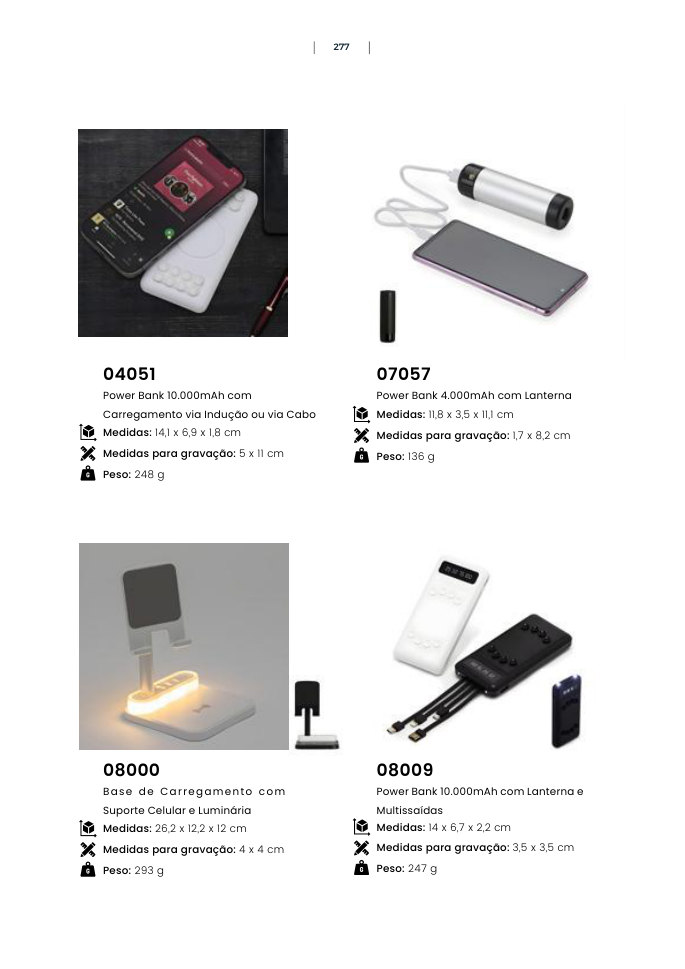Power banks e carregadores personalizados Encanta